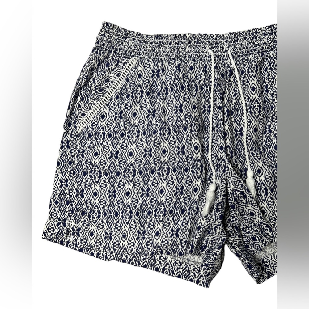 Briggs New York Size XL Women’s Shorts Linen Blend Pull-On Summer Blue White - Picture 4 of 16